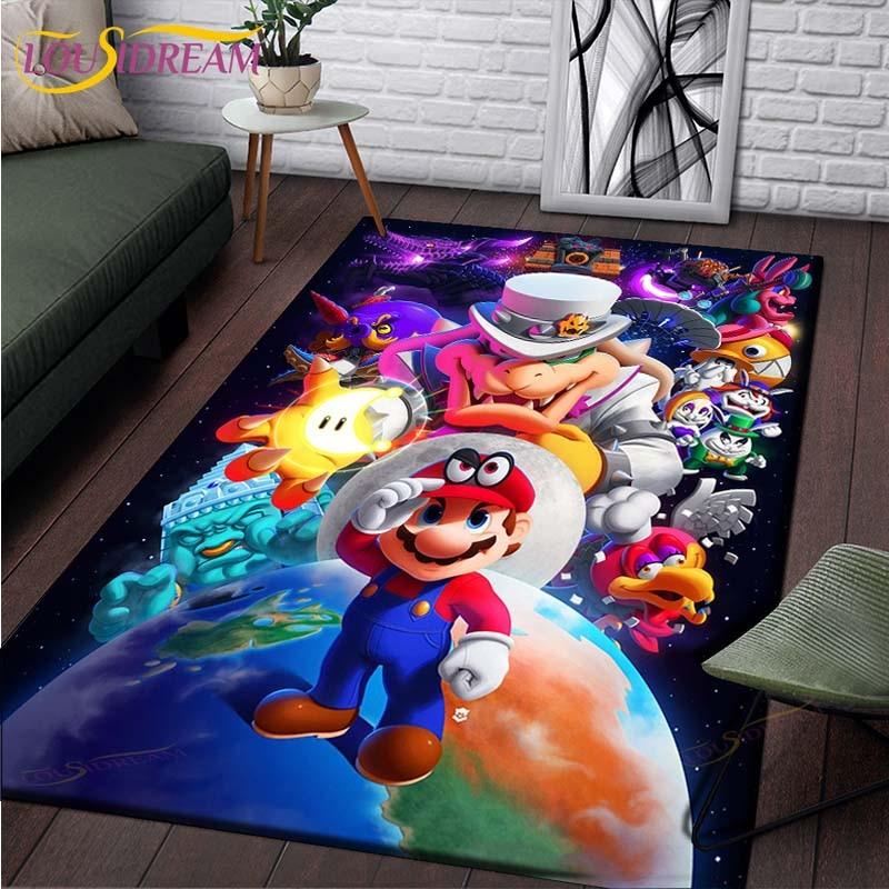 Χαρούμενα Χαλιά Mario Bros Παιδικά Χαλιά για Παιχνίδι Χαλιά Τραπεζιού Σαλονιού Χαλί Υπνοδωματίου Πλενόμενα Πατάκια Δαπέδου Πατάκι Οικιακού Χώρου