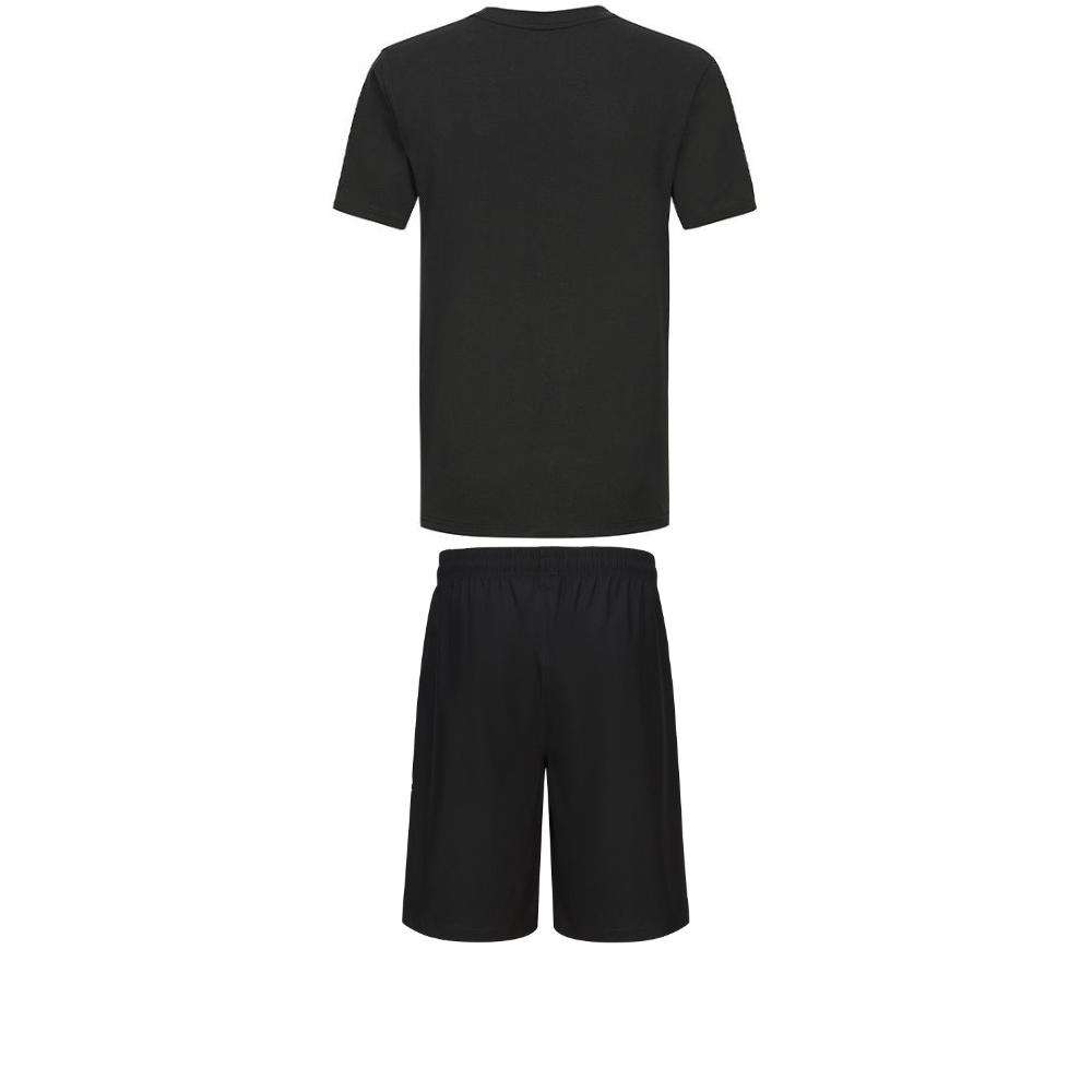 Adidas Taekwondo Round Neck Pullover Short Sleeve T-Shirt Comfortable Lace-Up Simple Shorts Casual Sports Set ADICLTS24CTK-BG+S21ATMSH1T-BW