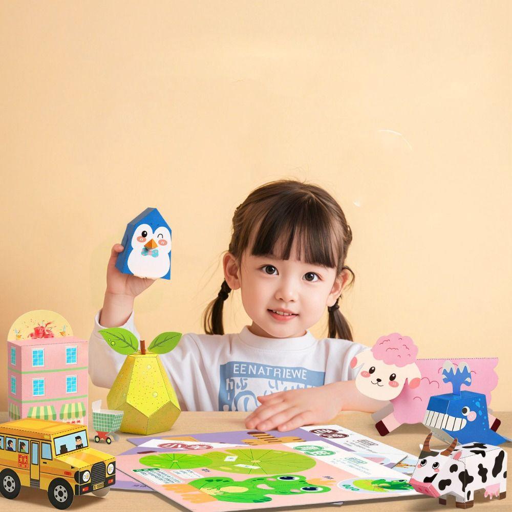 3D Three-dimensional Handmade Colored Paper Set Paper Diy Paper-cut Book  Kindergarten