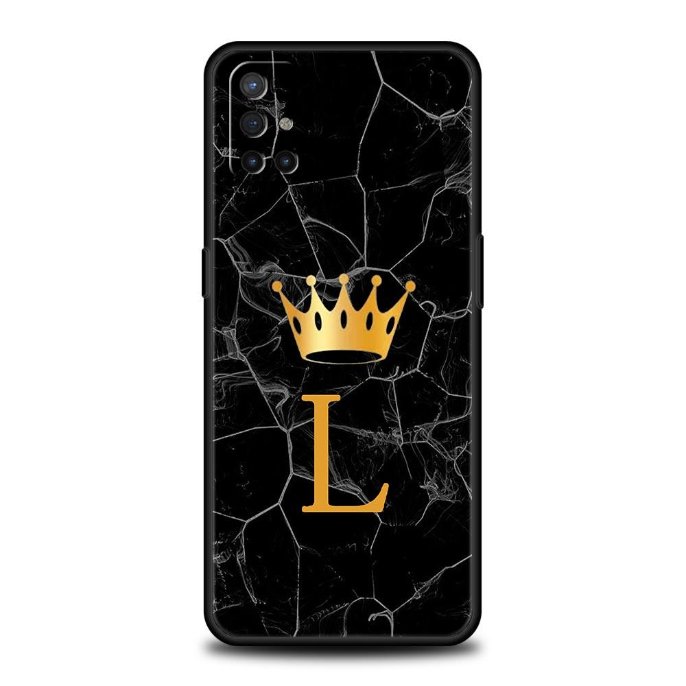 Crown Letter A To Z Phone Case For OnePlus 15 13 12 11 10 Pro 13T 13R 12R 9 8T 8 7 7T 9R Nord 2T CE 2 3 4 5G Soft Cover
