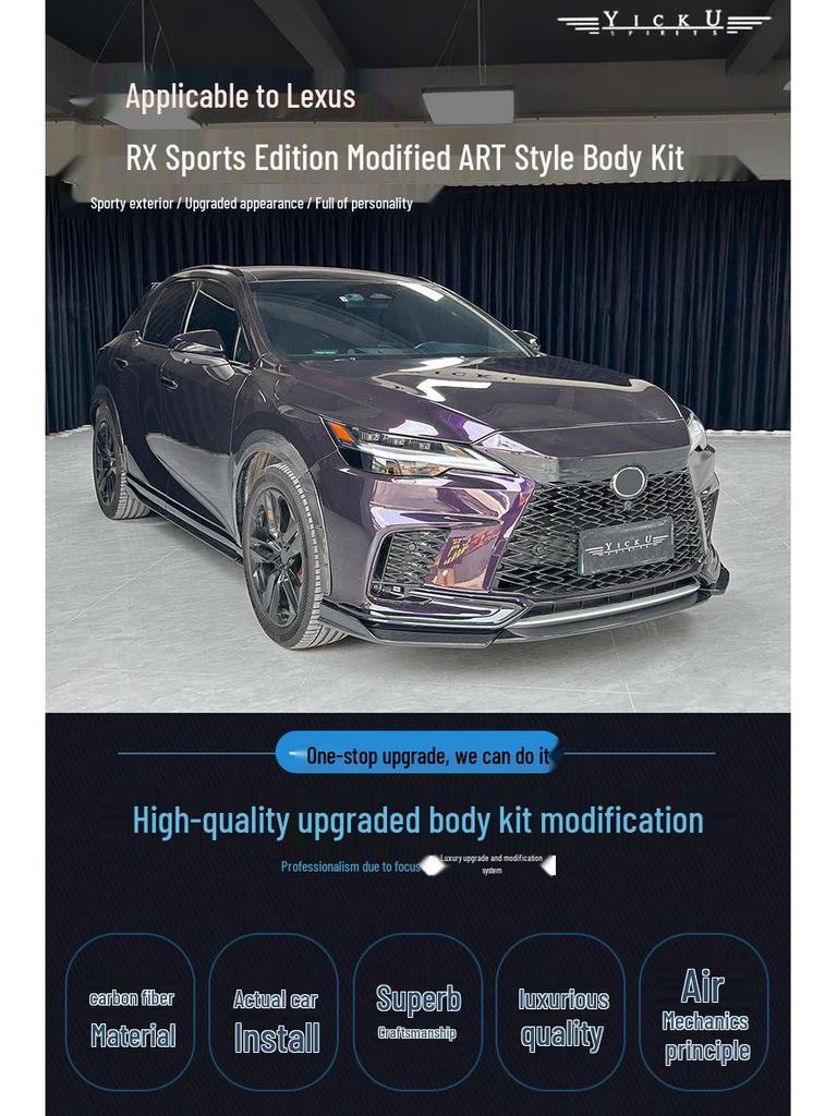 Lexus RX350/500 Carbon Fiber Body Kit (Front Lip, Fender Flares, Rear Lip, Side Skirts, Tail Top Spoiler, 2023-2025)