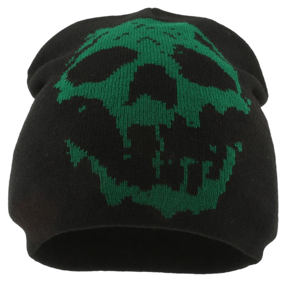 Halloween Fashion Acrylic Knitted Skull Cap With Skull Stretchy Fit For Street Trend Anime Enthusiasts