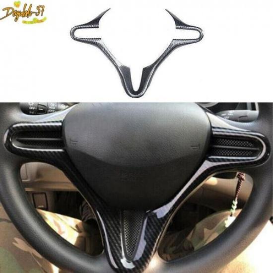 Carbon Fiber Steering Wheel U Type Cover Trim For Honda Fit Jazz 2008-2013 New