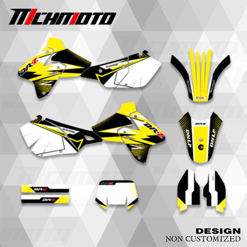 MCHMFG Full Graphics Decals Stickers Kits Background Number Name For SUZUKI DRZ400 SM S E DRZ 400 SM S E 2000-