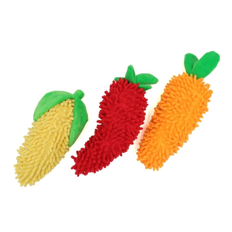 Dogs Realistic Vegetable Squeaky Toy for Aggressive Chewer Plush Teether Toy for Training Cleaning Interactively Toy