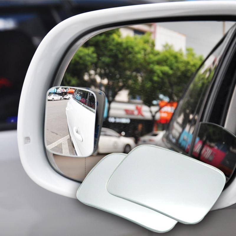 2pcs Car Mirror Wide Angle Car Blind Spot Mirrors Glass Adjustable Auxiliary Rearview Mirrors HD Frameless Small Round Mirror