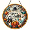 Pumpkin Wood Sign: Halloween Round Craft Door Pendant