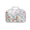 Fashion Large Capacity Quilted Bow Flower Pattern Cosmetic Bag For Women