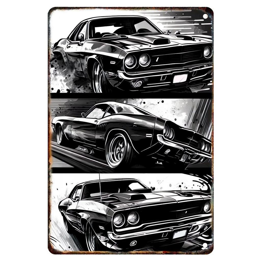 Vintage Metal Tin Signs Classic Car Wall Posters Plate Wall Decor for Home Garden Bars Man Cave Cafe Clubs Retro Posters Plaque