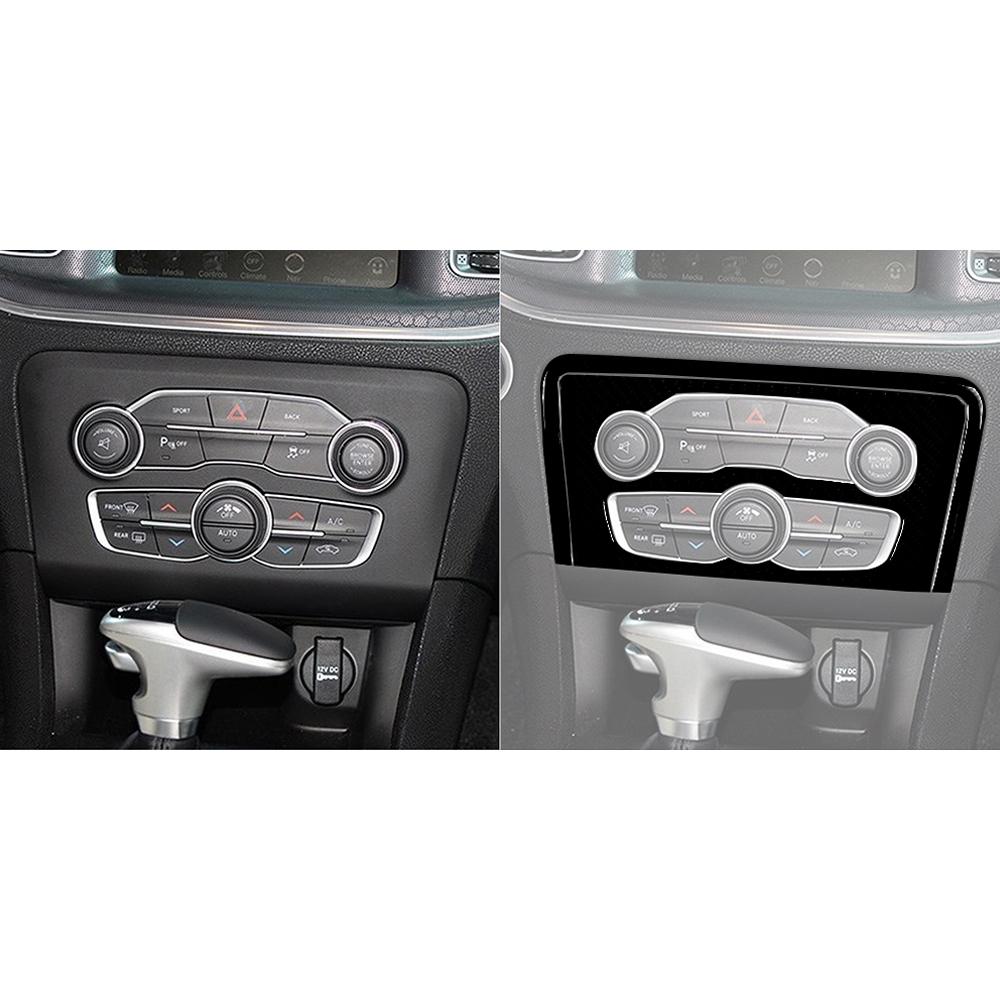 For Dodge Charger 2015-2022 Piano Black Central Control Radio CD AC Panel Trim Cover Car Interior Decoration Accessories Sticker