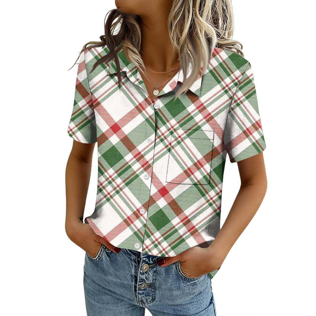 Women Blouses Short Sleeve Button Down Shirts Business Casual Dressy Work Tops Summer Spring Clothes