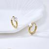 Huibao Trendy Stainless Steel Huggie Earrings 18K Gold Plated Round Cubic Zirconia Hoop Earrings Women Jewelry