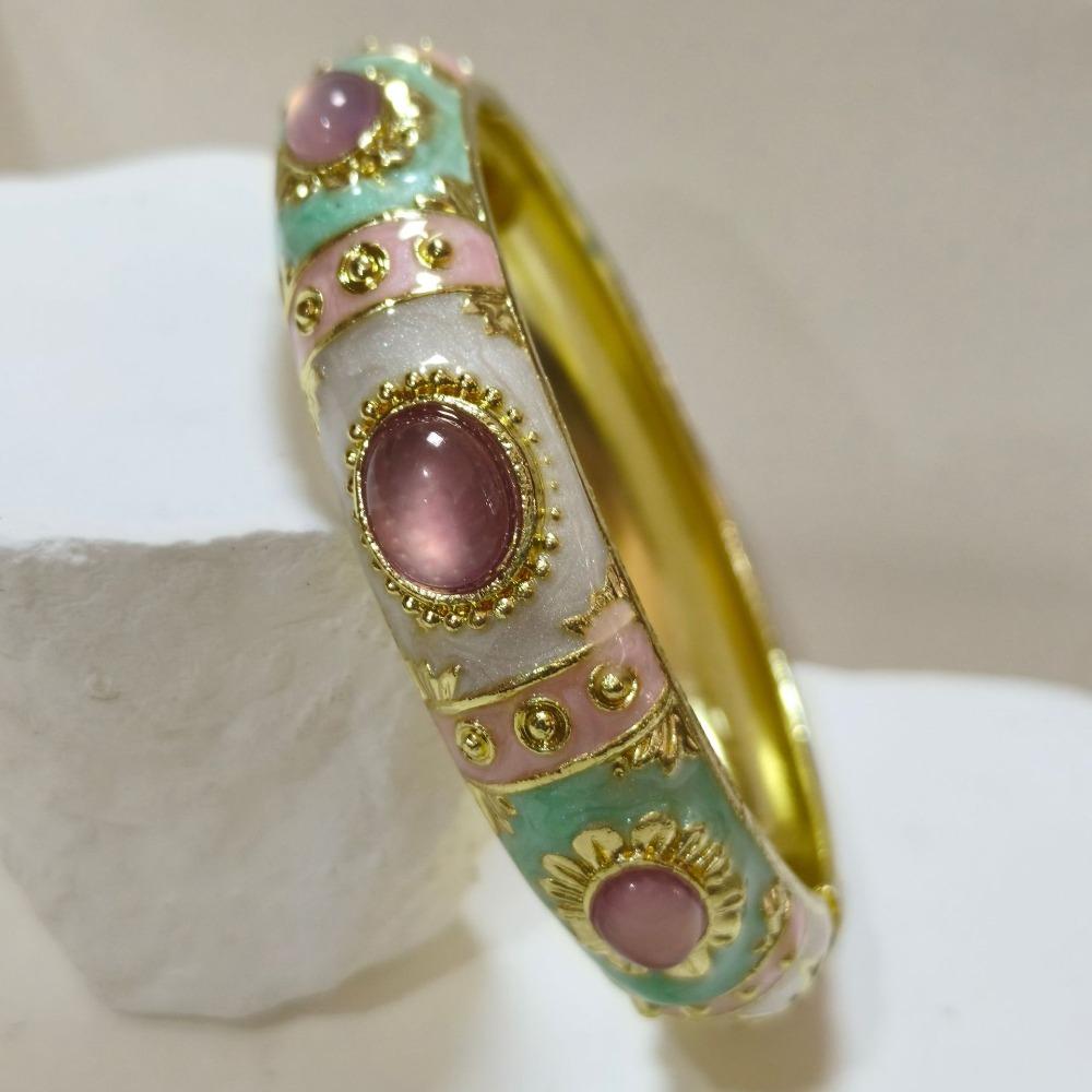 Widen Enamel Bracelet 1.4cm Faux Cat‑Eye Enamel Bangle Enamel Bangle  For Women / Adults