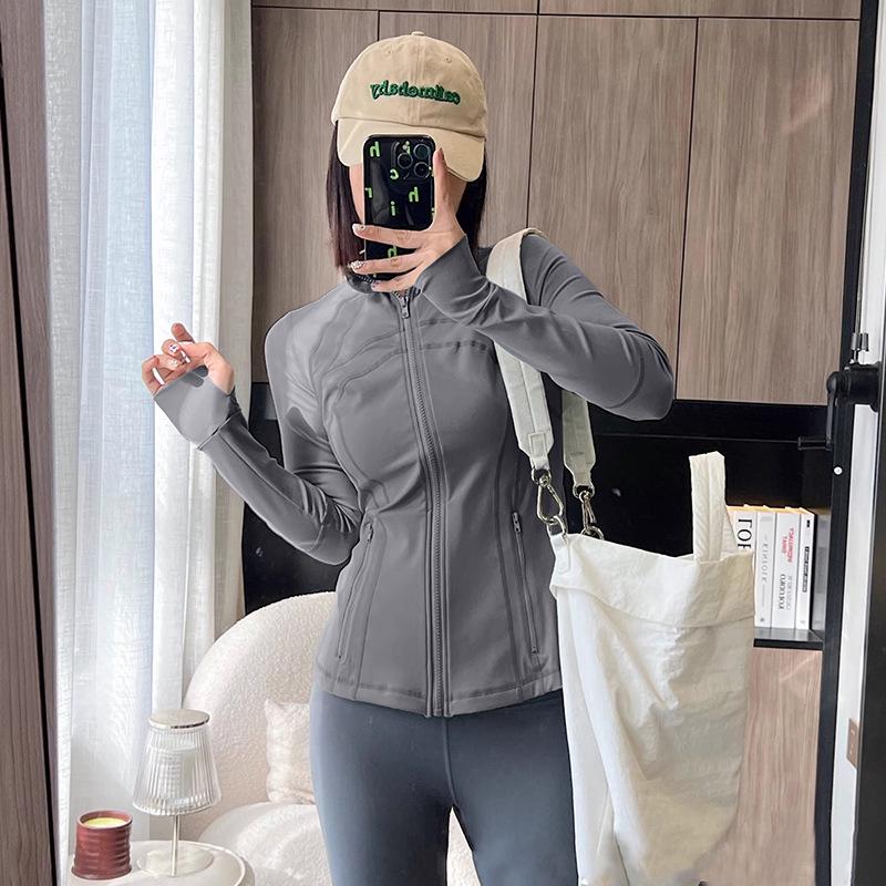 Women's Quick-Dry Slim Fit Yoga Jacket - Long Sleeve, Zipper, Summer Sports Top