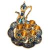 8pcs With Tea Tray Turkish Tea Set Gold Blue Tea Pot Cup Set Tea Sets Tea Glass Set  For Party