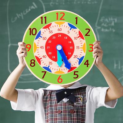Bambini Montessori Orologio in legno Giocattoli Tempo Apprendimento Ausili didattici Giocattoli educativi per bambini Scuola primaria Giocattolo intelligente