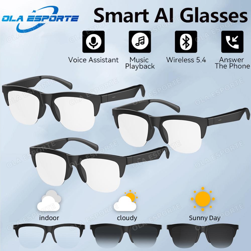 New Smart Sunglasses Glasses Bluetooth Call Outdoor Sports Headphones Voice Navigation Pochromic Lens Waterproof Anti-UV