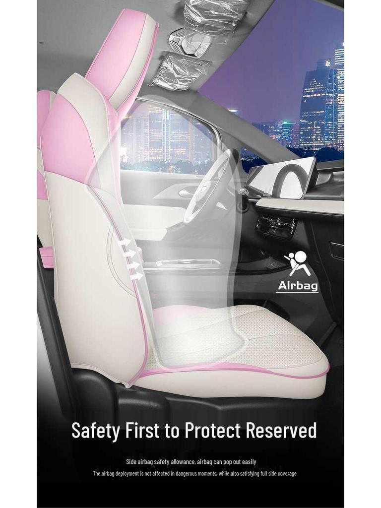 Jihe E Pokrowiec na siedzenie samochodowe Firefly Pełne pokrycie Uniwersalny - Specjalna skórzana poduszka na cztery pory roku