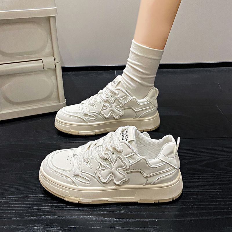 

Girls heart board shoes 2024 autumn new versatile platform white shoes Korean version ins tide Internet celebrity casual sports shoes 40 білий
