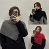 Pullover Scarf Knitted Shawl Winter Scarf False Collar Coat Bib Warm Scarf Turtleneck Slit Jumper Shawl Clothes Accessories