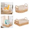 Handmade Handwoven Storage Baskets With Handles Kitchen Organizer Cosmetic Boxes For Bedroom Bathroom Breakfast Fruit Decorative