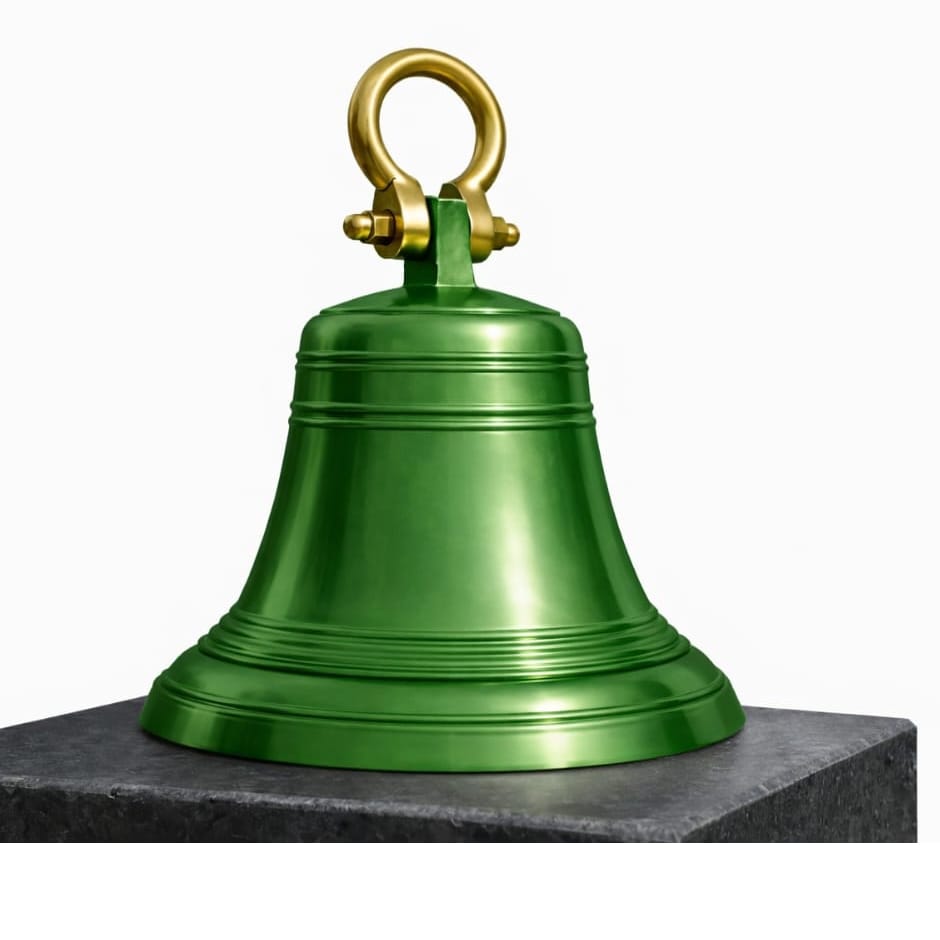 

16 Inch Large Aluminium Hanging Bell – 22” Height | Loud Clear Ringing Sound | Decorative & Temple Use 16 × 22 зелений