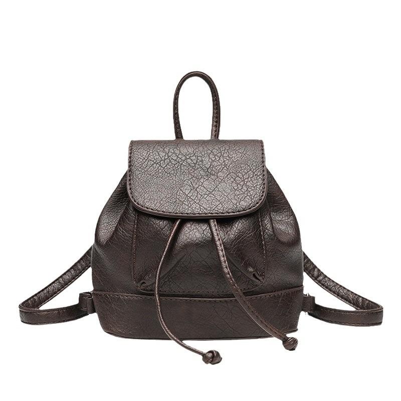 Fashion College Student Class Backpack Women's New Versatile Lychee Pattern Backpack Going Out Travel Bag Schoolbag