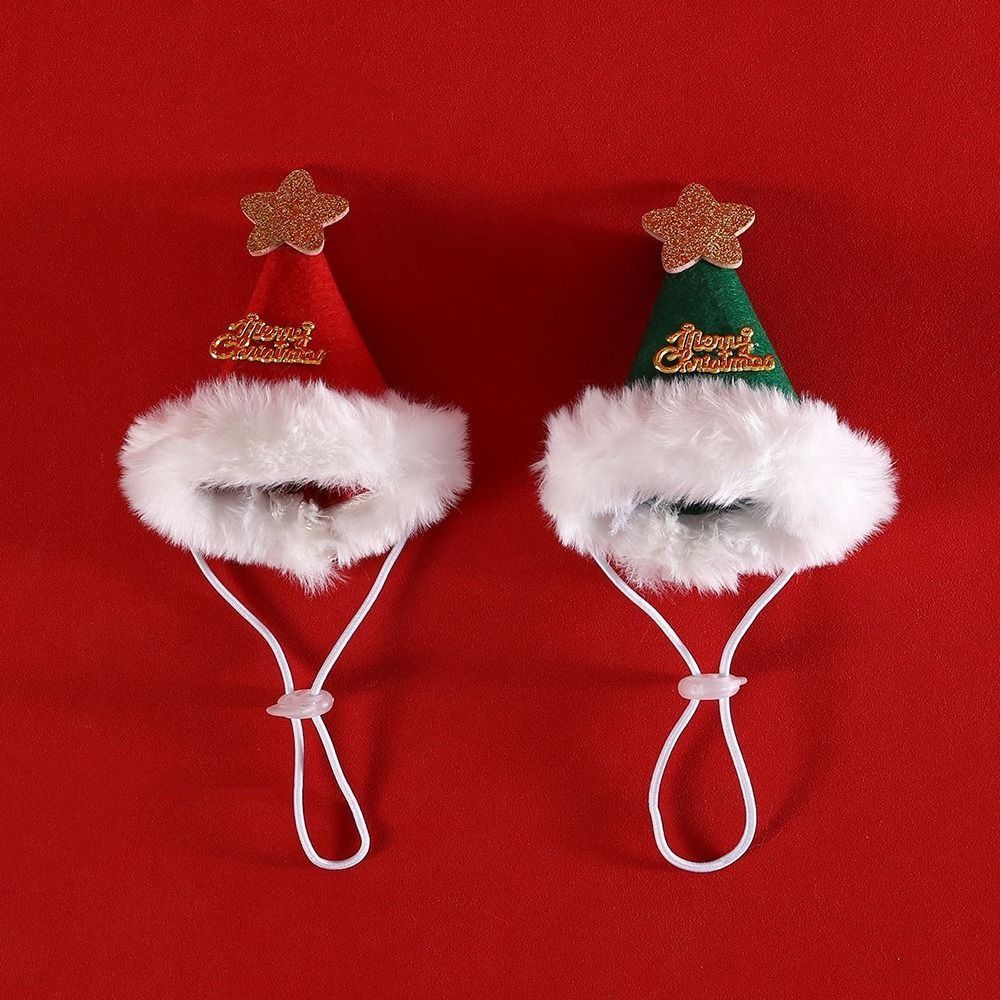 2Pcs Cute Kitten Dress Up Accessories Bat Triangle Scarf Cat Christmas Bib Hat Set  Pet Accessories