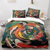 Japanese-Style Bedding Set Ukiyo-e Theme Comforter Cover Sea Wave Red Sun Pattern Decor Duvet Cover For Kids Teen King Full Size