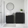 2 piece Bathroom Cabinet Set EDE Black Wood Material
