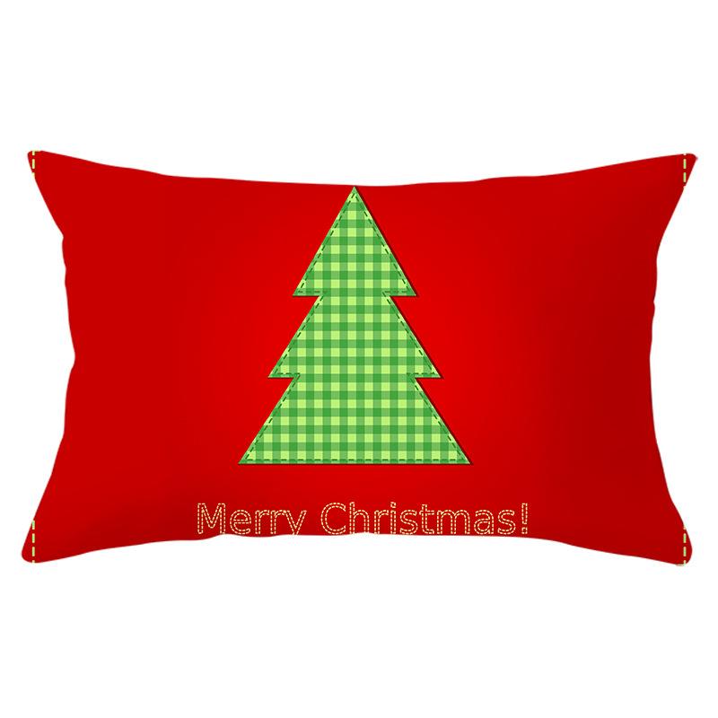Christmas Simple Print Series Peach Skin Waist Pillowcase Home Sofa Pillowcase Office Pillowcase