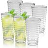 Plastic Drinking Glasses, Unbreakable Drinking Tumblers, Water Tumbler Cups Set of 6, Highball Drinking Glasses, Stackable, Dishwasher Safe