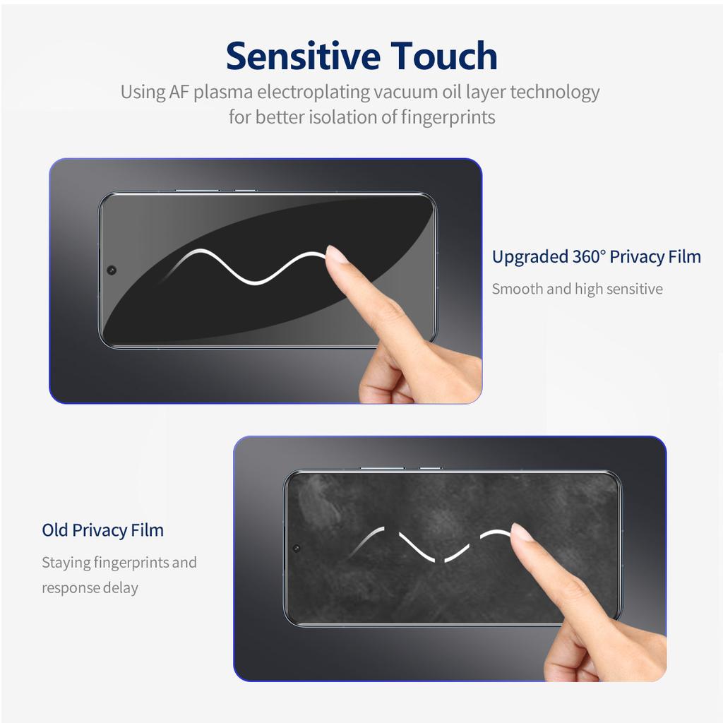 ENKAY HAT PRINCE 5Pcs For Samsung Galaxy S23 Privacy Screen Protector Silk Printing Anti-Peep Film