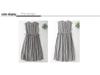2026 Women's Black & White Plaid Drawstring V-Neck Cotton Sleeveless A-line Summer Dress