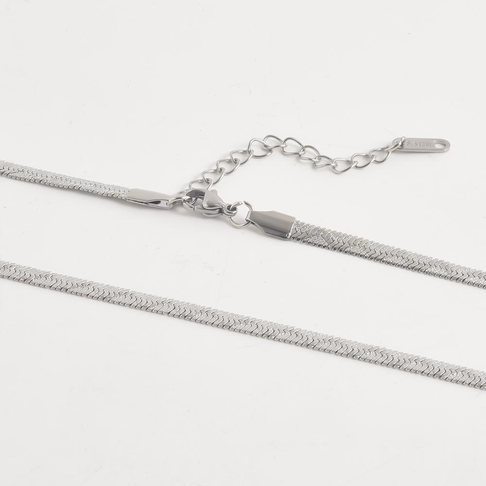 40+5cm Different Hollow Rectangle Snake Chain Stainless Steel Necklaces For Women Men Jewelry On The Neck Decor Choker DIY Charm