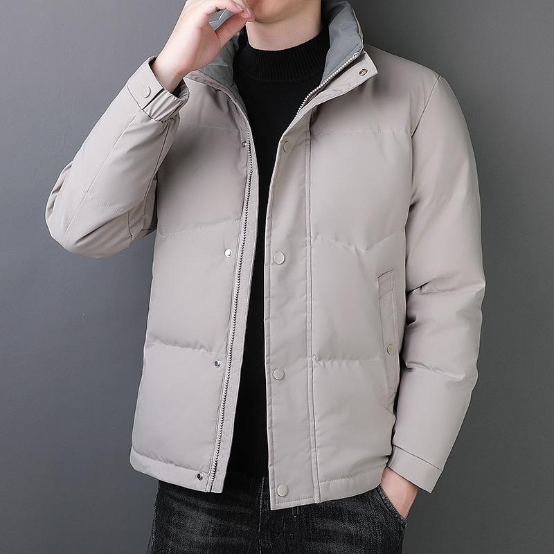 Men's Winter Stand-up Collar Cotton Coat Thickened Warm Casual Jacket Cotton Jacket New Style Down Cotton Jacket Half High Collar