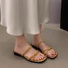 Slippers women's summer wear fashion new suede retro temperament with skirt thick heel cool slippers