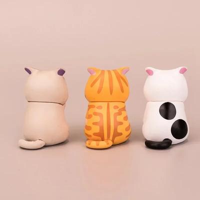 Cute Cat Figurines Miniature Cartoon Animal Decor Figure Craft Ornament Micro Landscape Kawaii Desk Car Interior Accessories