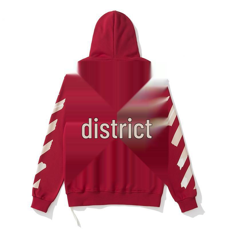 Yüksek Kaliteli Trend OFF WHITE Basic Ok 3D Baskılı Kapüşonlu Sweatshirt