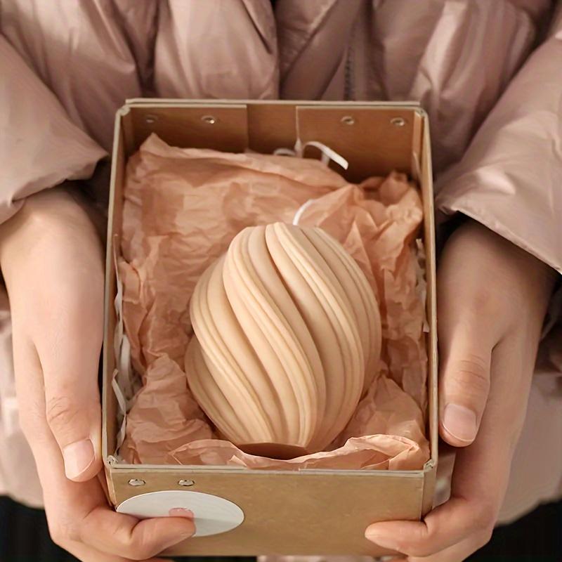 3pcs Geometric Pillar Candle Silicone Molds - 3D Wave Twist Design for DIY Handmade Crafts & Home Decor