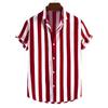 Camicia a Righe Minimalista con Contrasto di Colore Estiva da Ragazzo Top Largo a Maniche Corte Monopetto