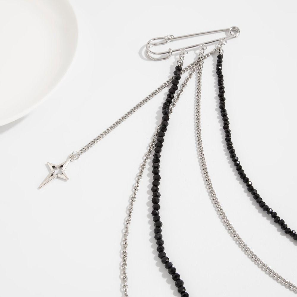 Heart Pants Chain Pin Minimalist Style Trouser Fastener Tassel Chain Brooch  Jewelry Accessories