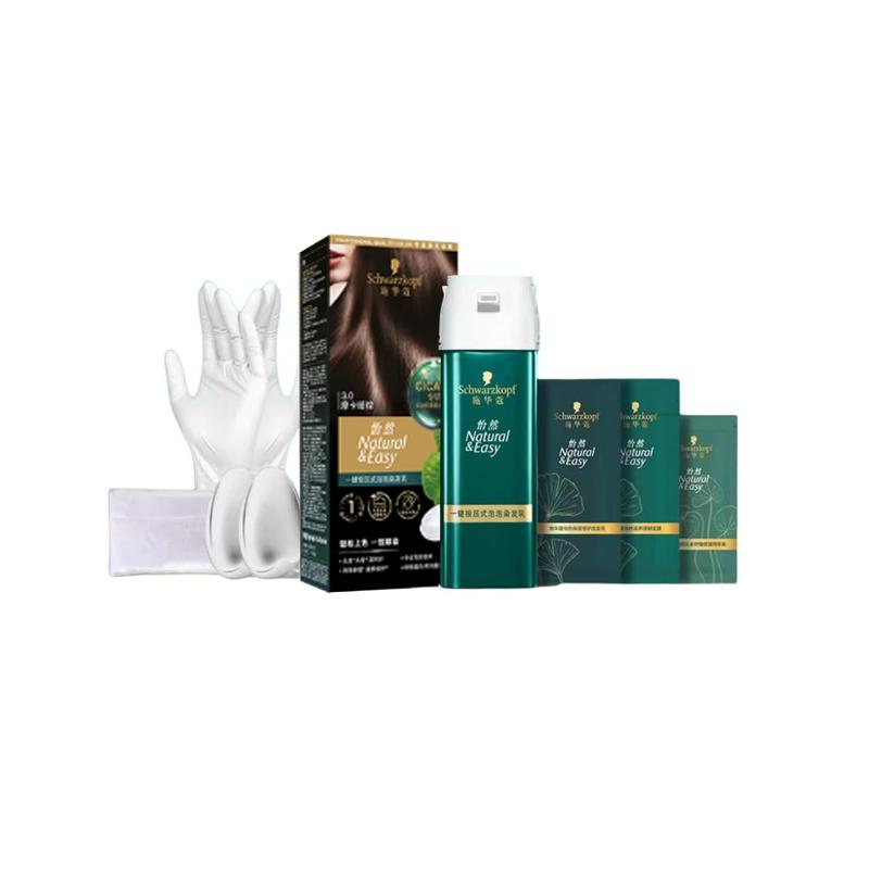 Schwarzkopf One-touch hair dye, touch-up color, 10-piece set #3.0 Mocha Warm Brown коричневый
