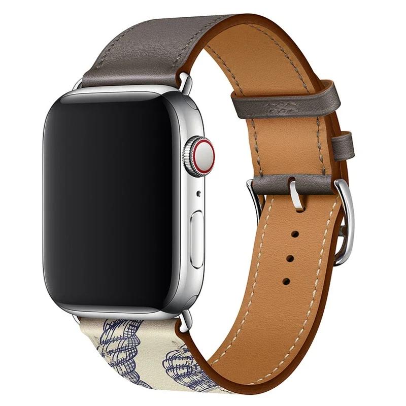 Genuine Leather Bracelet Strap For Apple Watch Band 45mm 49mm 41mm 44mm 42mm 46mm Leather Wristband iWatch Ultra 11 10 9 8 7 6 5