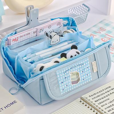Flip Prism Pencil Bag Transparent Large Capacity Stationery Box New Junior High School Student Stationery Bag Pencil Box