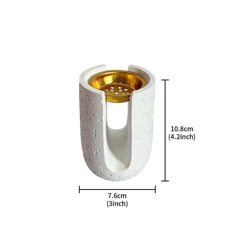 

Modern Minimalist Arabian Resin Incense Holder Handheld U-Shaped Stone Texture Incense Burner for Home Living Room Desktop Decor белый