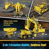 5-in-1 Stem Building Robot,555 PCS Kits for Kids , APP & Remote Control,Excavator Construction Toys, Programmable Erector, Gift