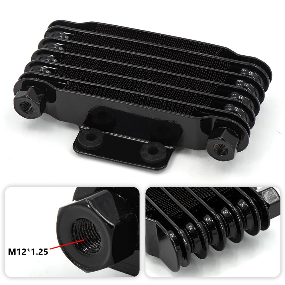 Black&Silver Universal 6 Rows Motorcycle Oil Cooler High Quality Engines Oil Radiator 190MM Motorcycle and Car Accessories