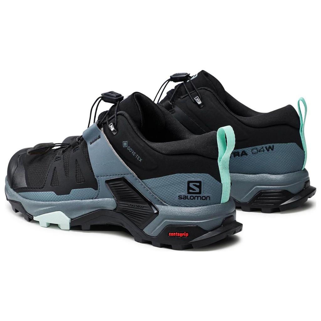 Salomon X Ultra 4 GTX Fabric Synthetic Leather Waterproof Hiking Shoes Women Footwear Black 412896