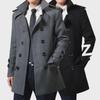 "Men's Woolen Double-Breasted Slim Windbreaker Coat - Korean Style, Autumn/Winter 2022"